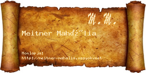 Meitner Mahália névjegykártya